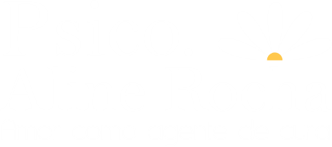 logotipo da psicóloga aline rocha na cor branca